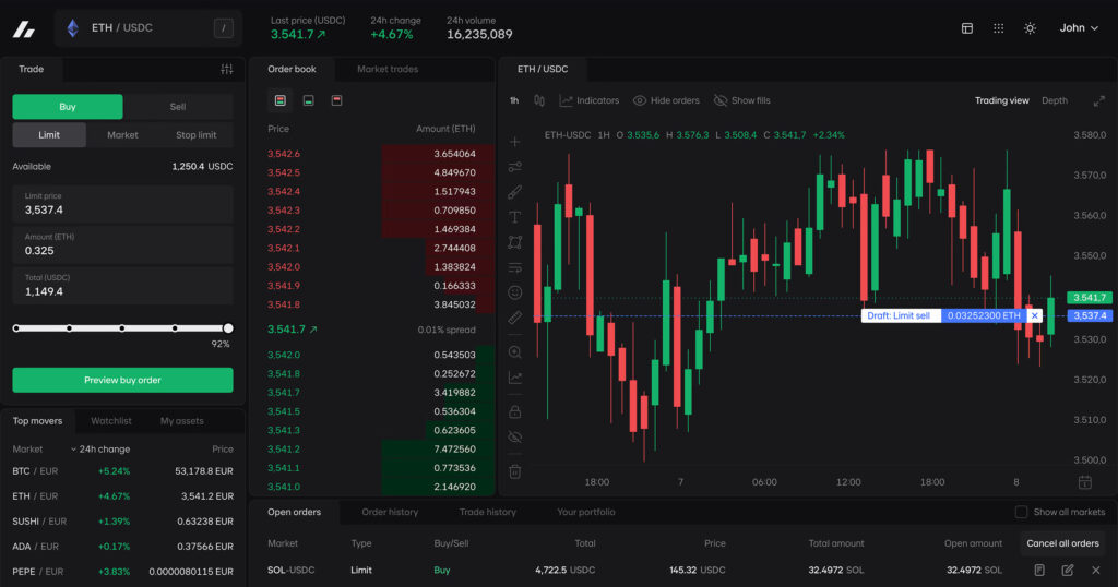 Image of Bitvavo Pro Crypto Trading Platform